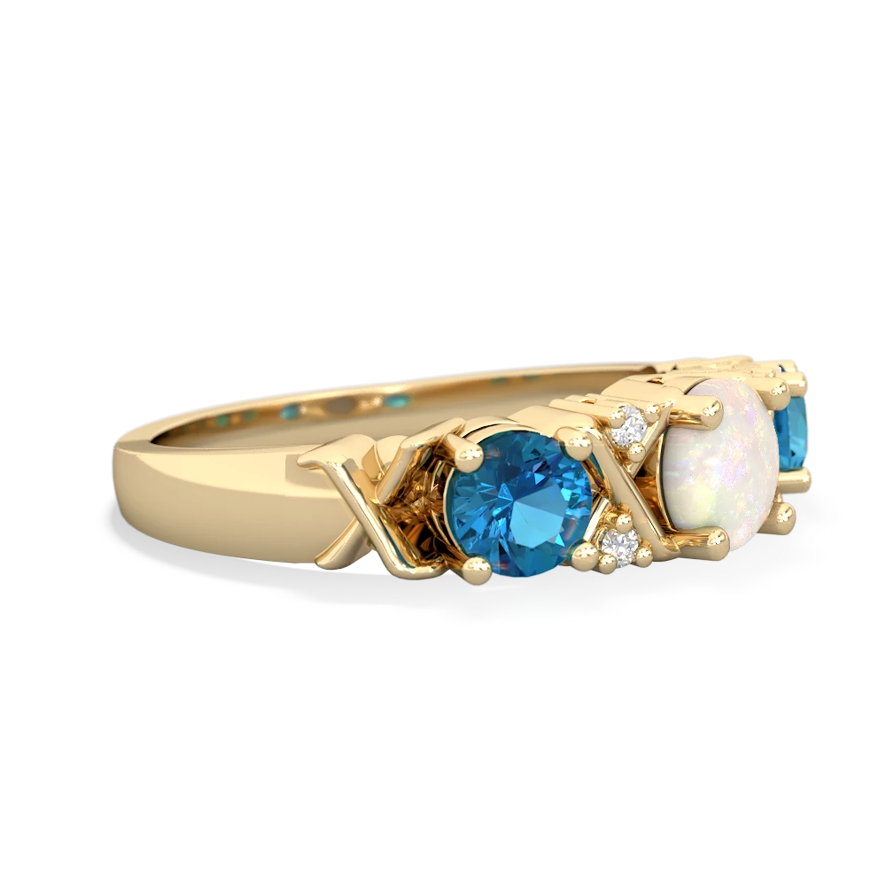 Opal Hugs And Kisses 14K Yellow Gold ring R5016