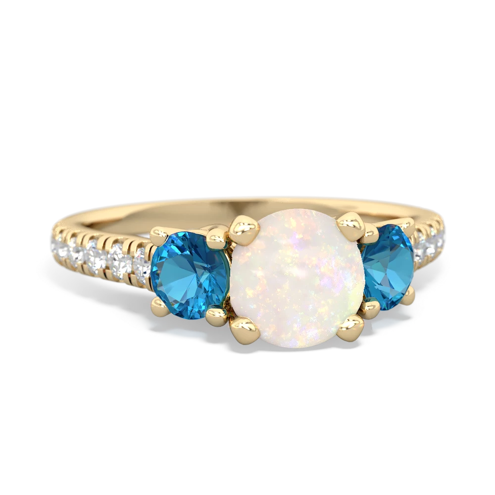 Opal Pave Trellis 14K Yellow Gold ring R5500