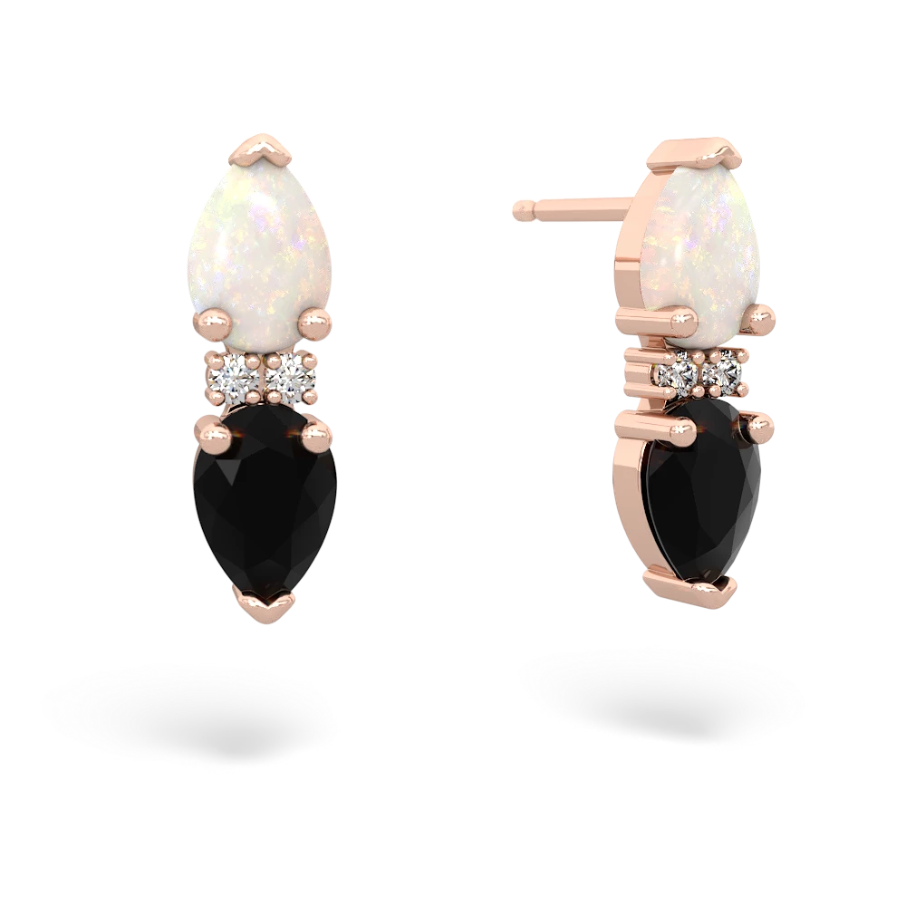 Opal Bowtie Drop 14K Rose Gold earrings E0865