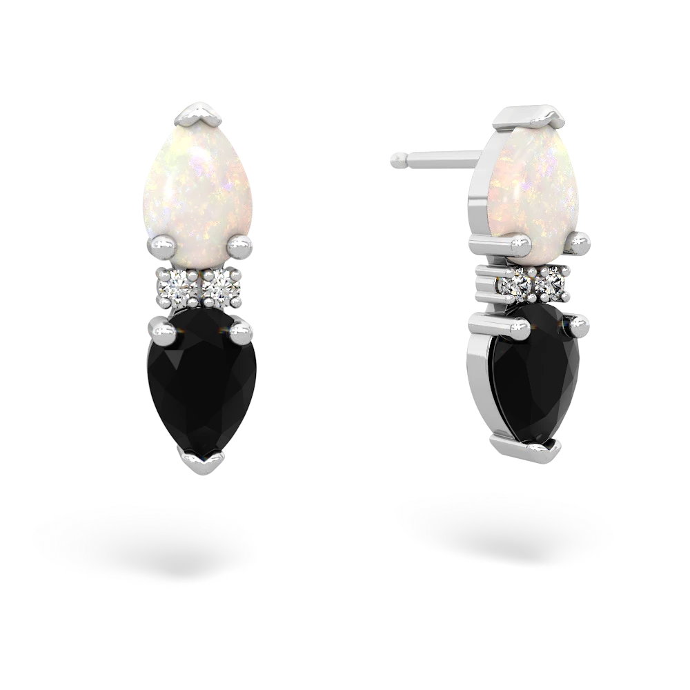 Opal Bowtie Drop 14K White Gold earrings E0865