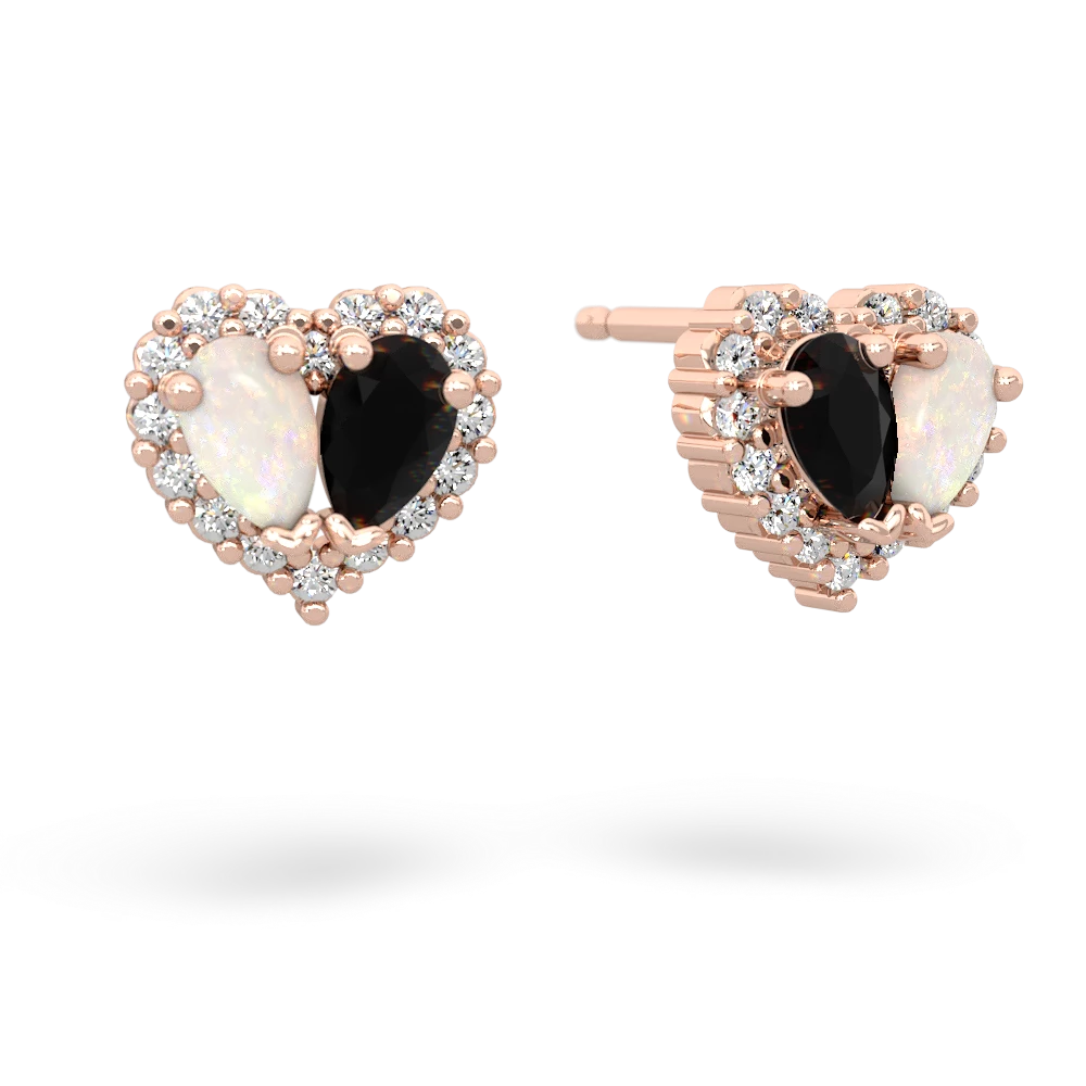 Opal Halo 14K Rose Gold earrings E7008