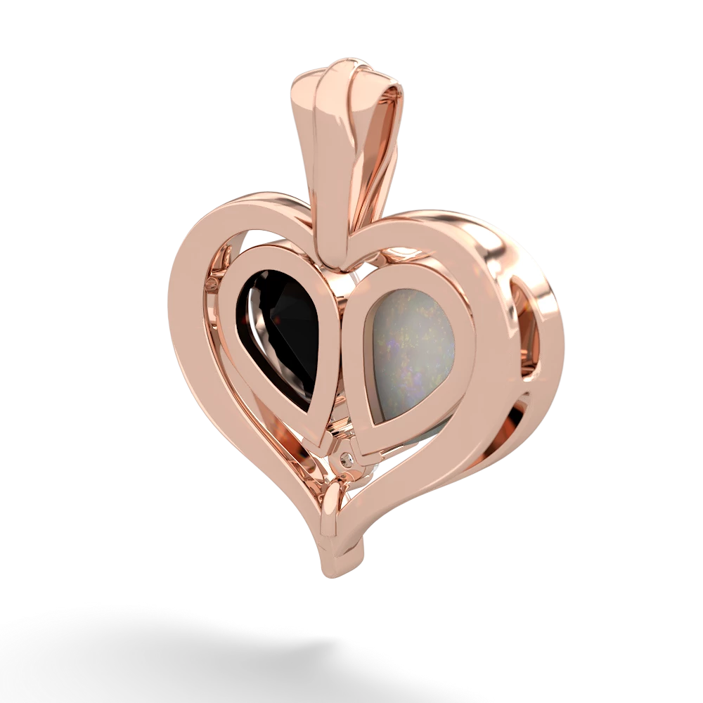 Opal Two Become One 14K Rose Gold pendant P5330