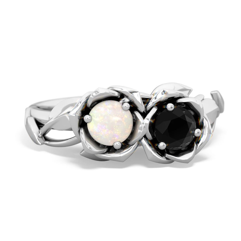 Opal Rose Garden 14K White Gold ring R5510