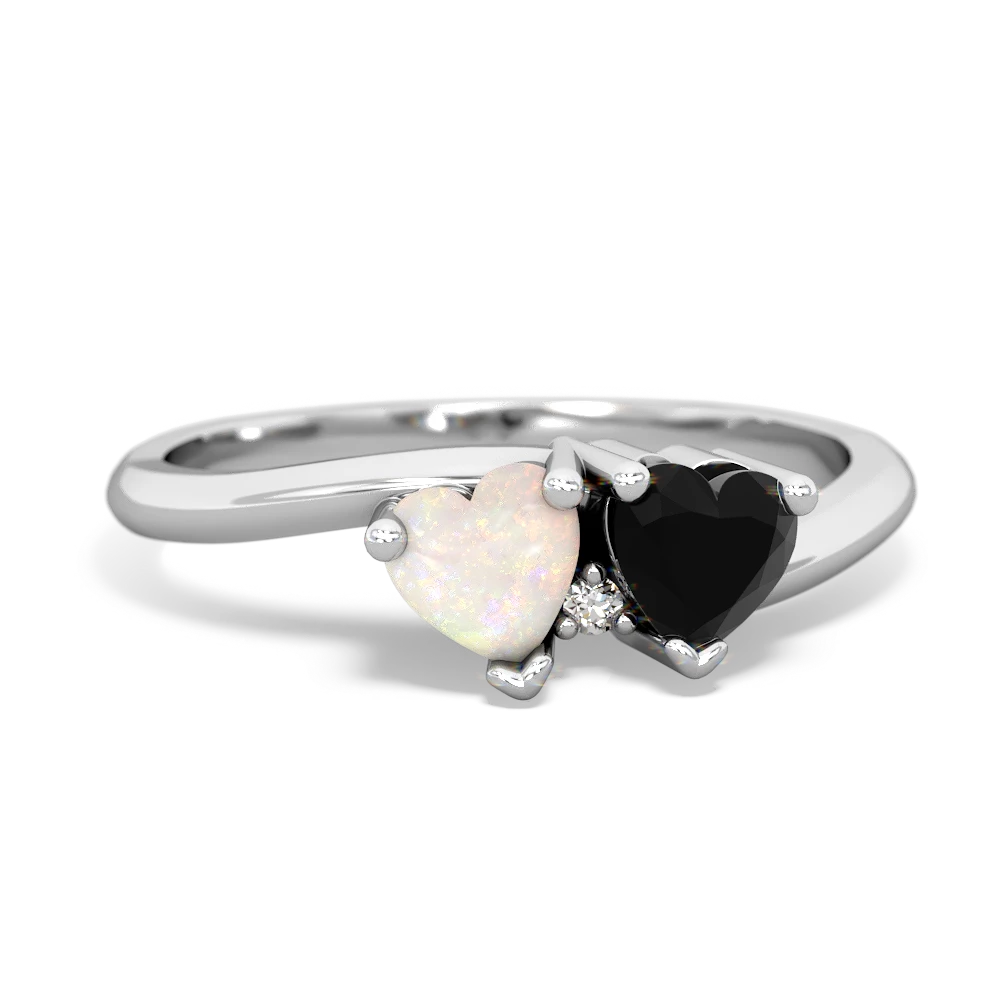 Opal Sweethearts 14K White Gold ring R5260