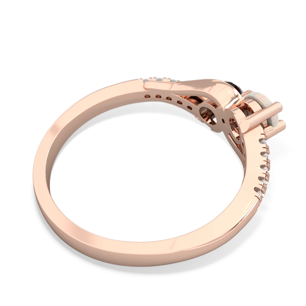 Opal Infinity Pave Two Stone 14K Rose Gold ring R5285