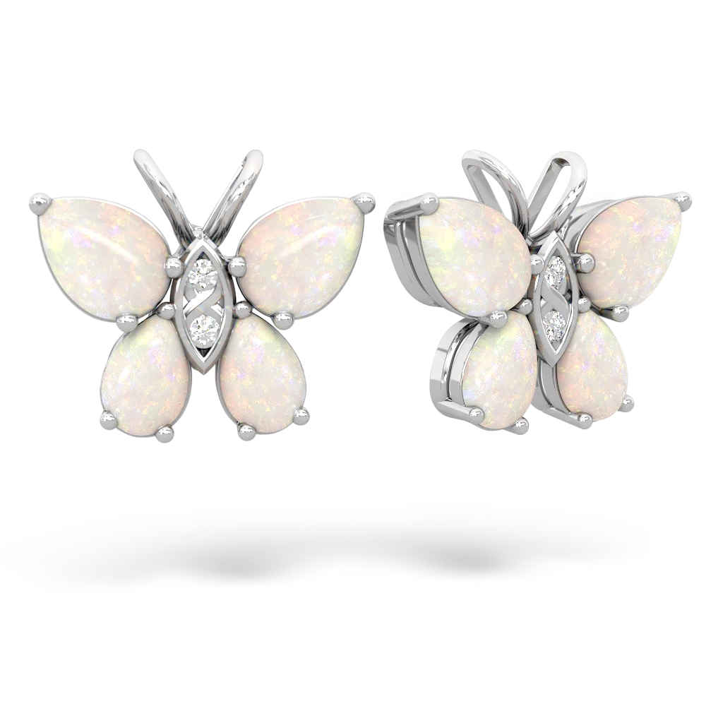 Opal Butterfly 14K White Gold earrings E2215