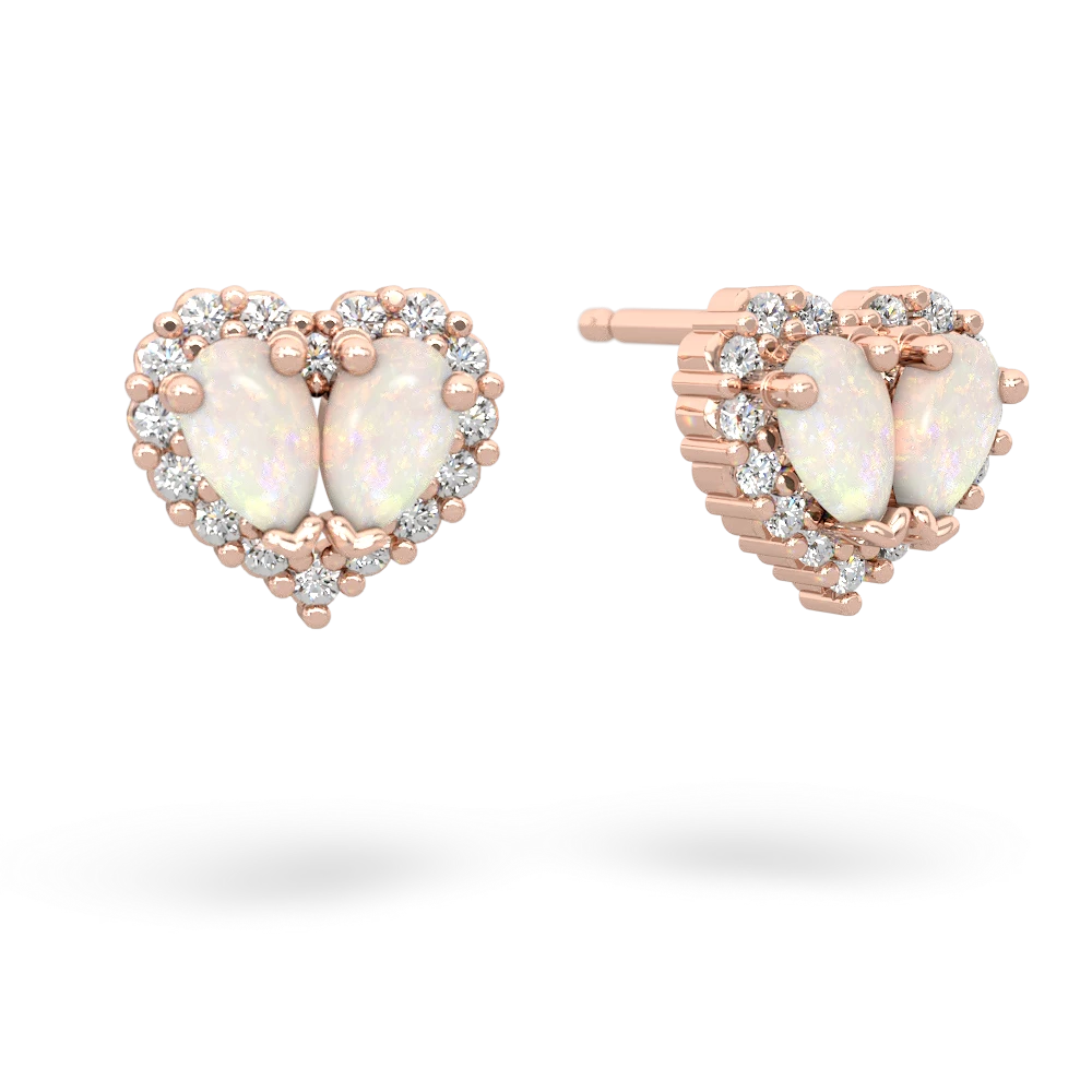 Opal Halo 14K Rose Gold earrings E7008