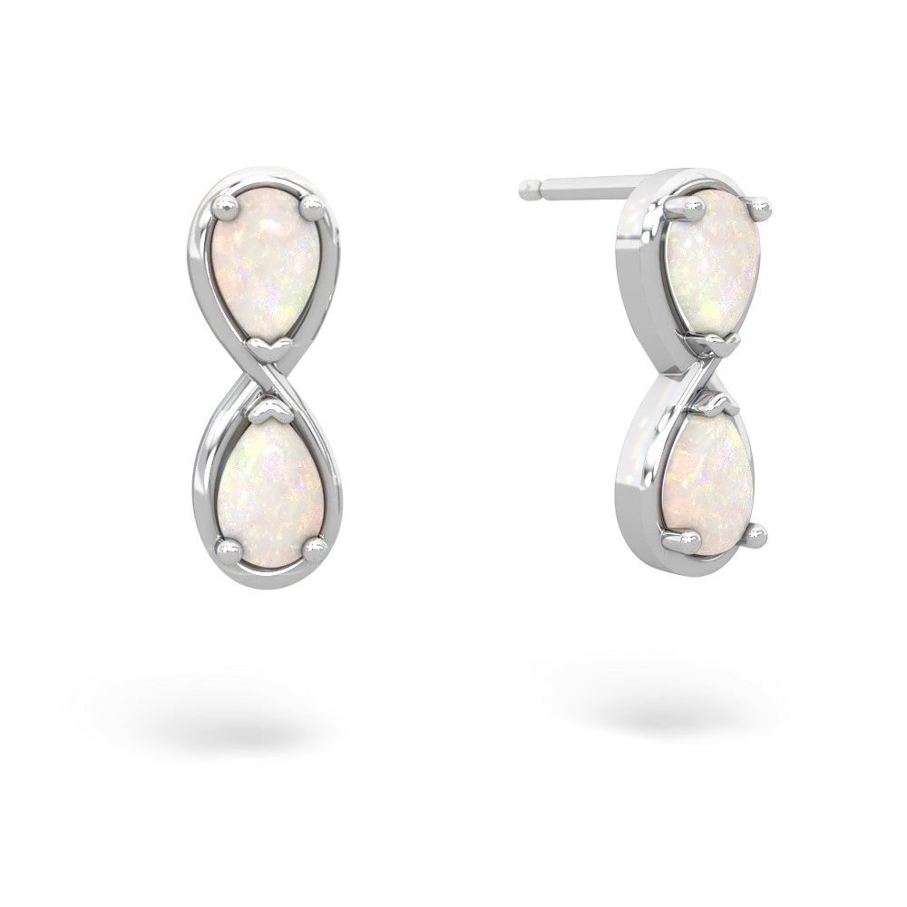 Opal Infinity 14K White Gold earrings E5050