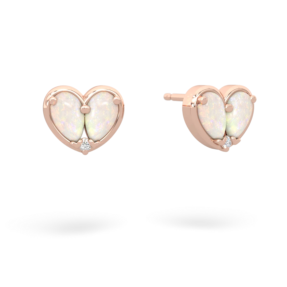 Opal 'Our Heart' 14K Rose Gold earrings E5072