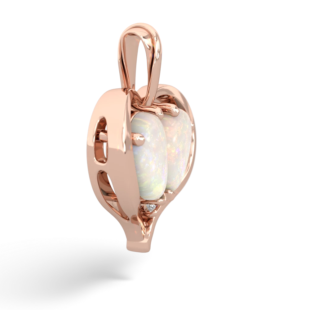 Opal Two Become One 14K Rose Gold pendant P5330