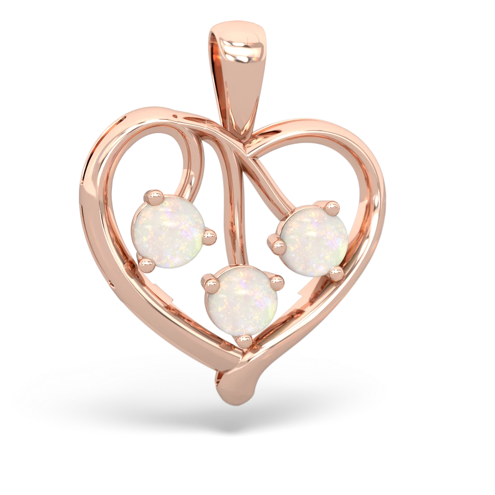 Lab Sapphire Glowing Heart 14K Rose Gold pendant P2233