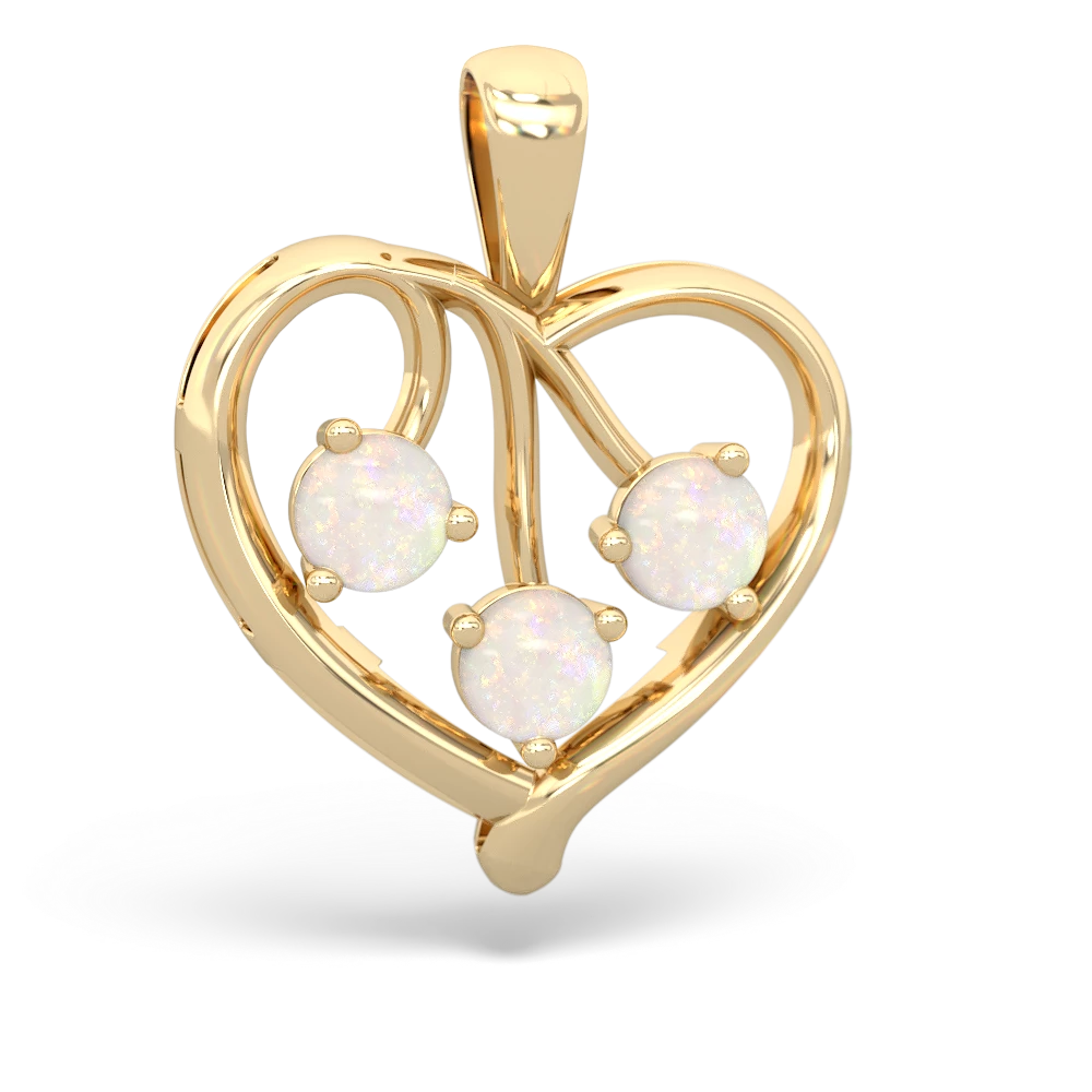 Sapphire Glowing Heart 14K Yellow Gold pendant P2233