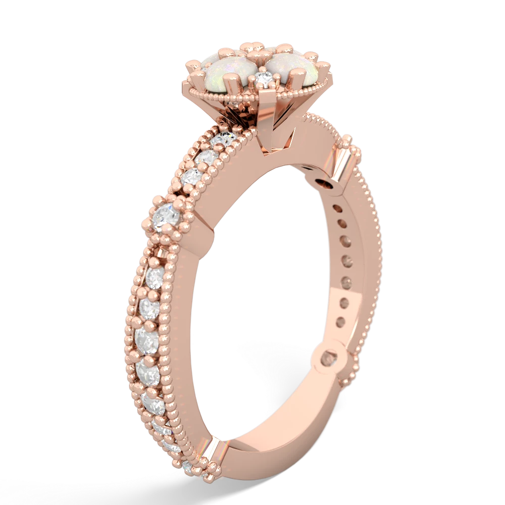 Opal Sparkling Tiara Cluster 14K Rose Gold ring R26293RD