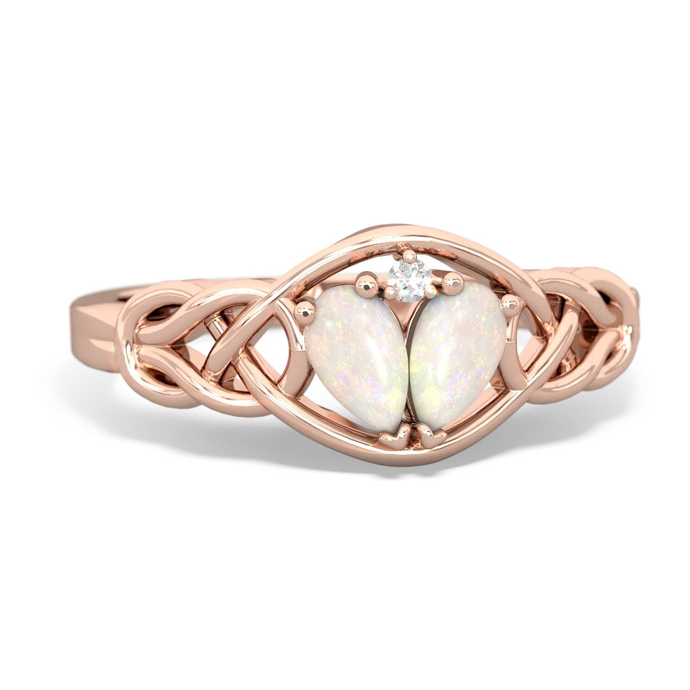 Opal Celtic Love Knot 14K Rose Gold ring R5420