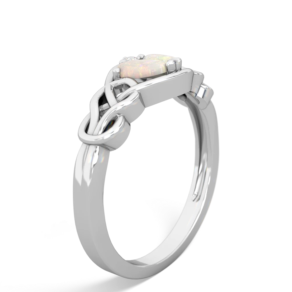 Opal Celtic Love Knot 14K White Gold ring R5420