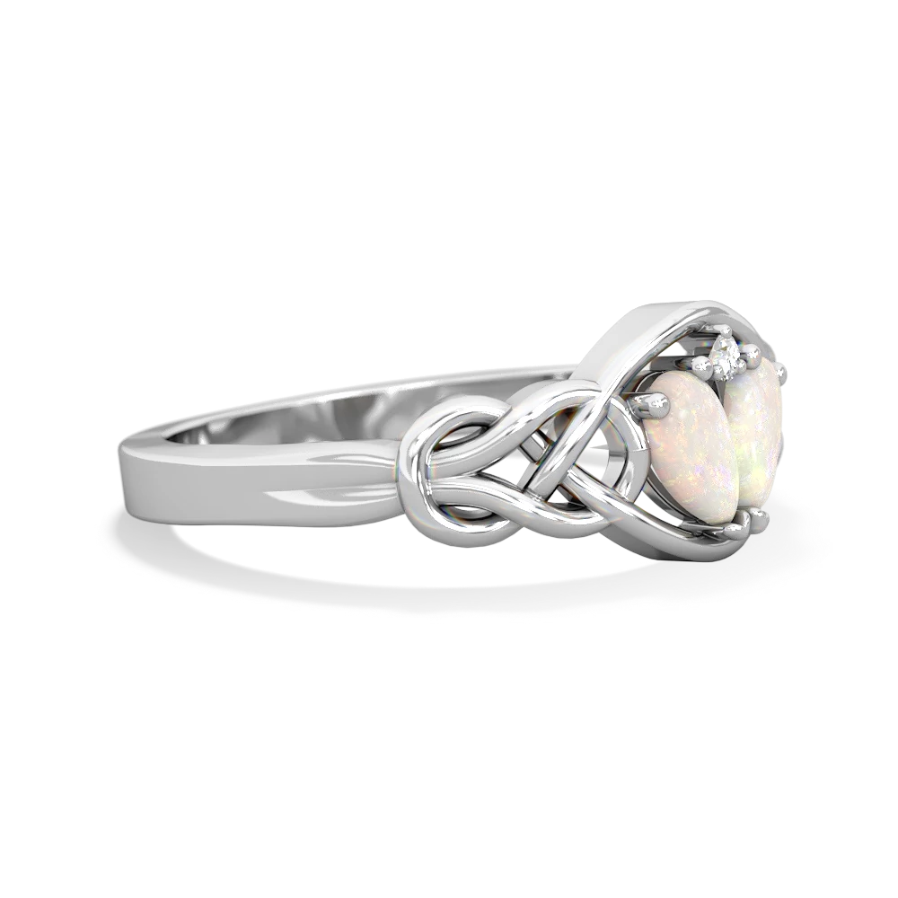 Opal Celtic Love Knot 14K White Gold ring R5420