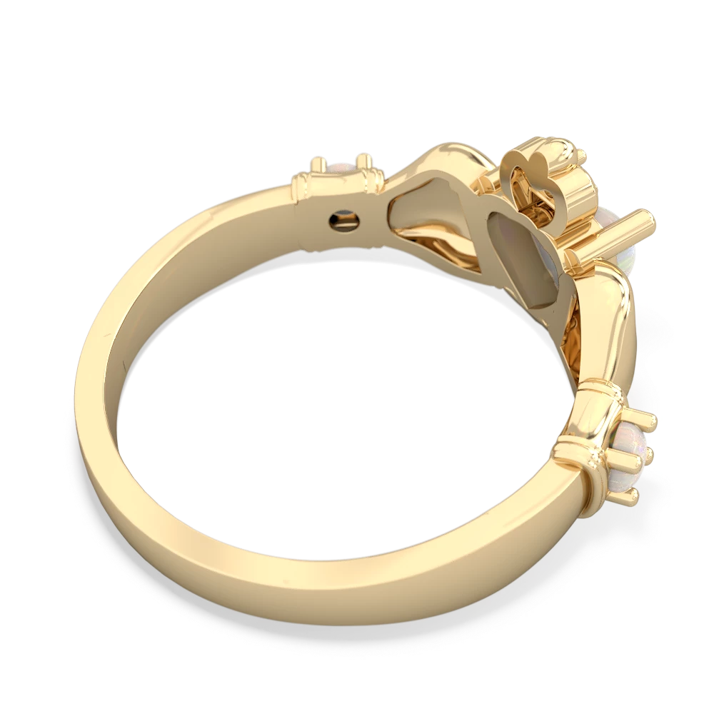 Lab Sapphire Claddagh Keepsake 14K Yellow Gold ring R5245