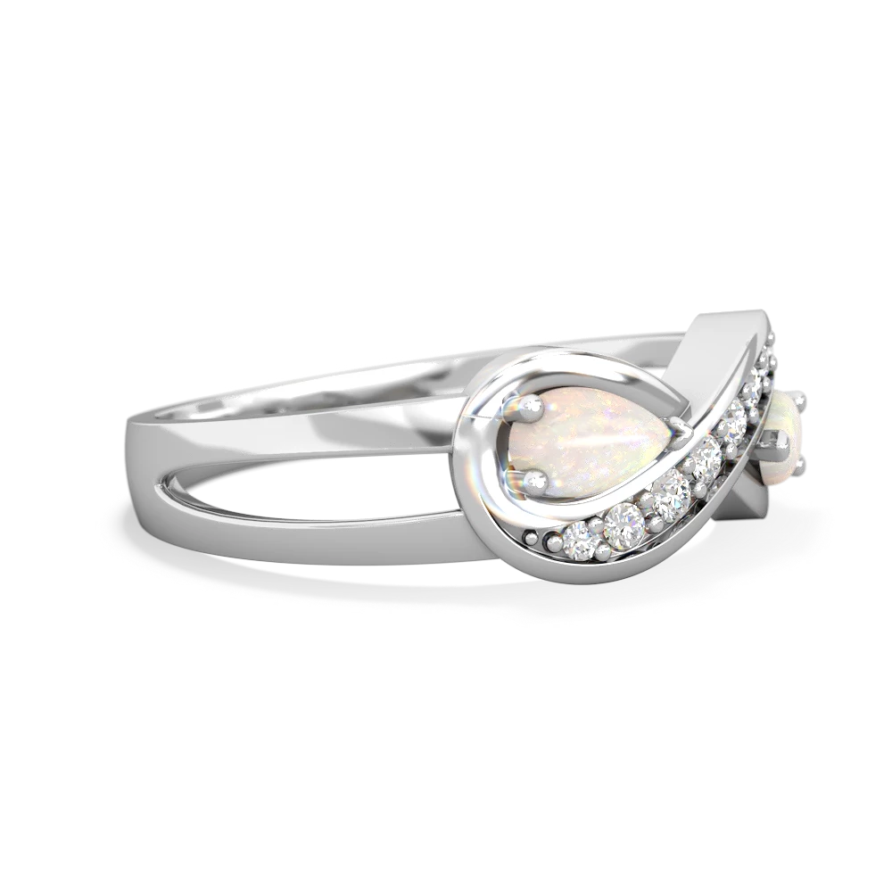 Opal Diamond Infinity 14K White Gold ring R5390