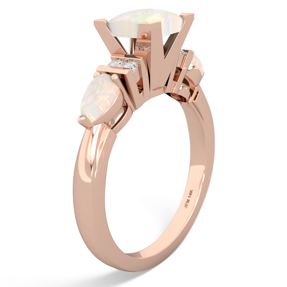 London Topaz 6Mm Princess Eternal Embrace Engagement 14K Rose Gold ring C2002