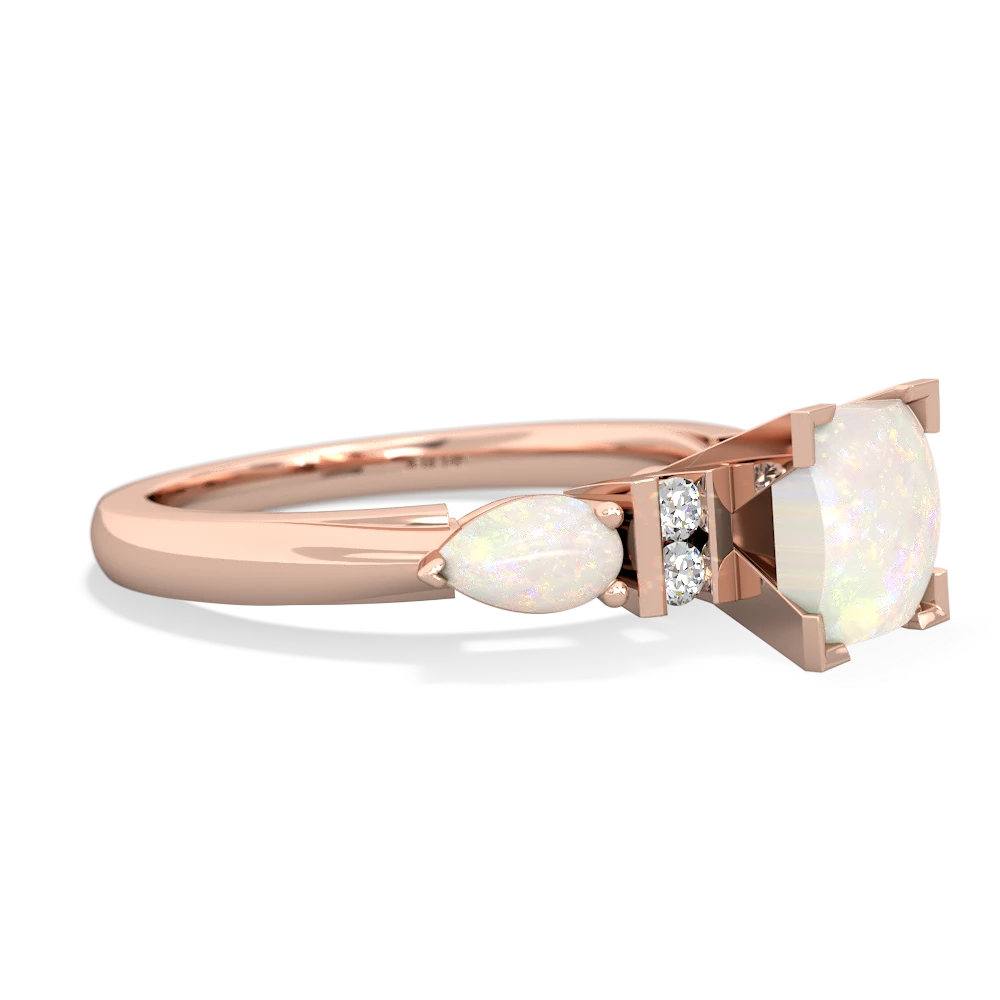 London Topaz 6Mm Princess Eternal Embrace Engagement 14K Rose Gold ring C2002