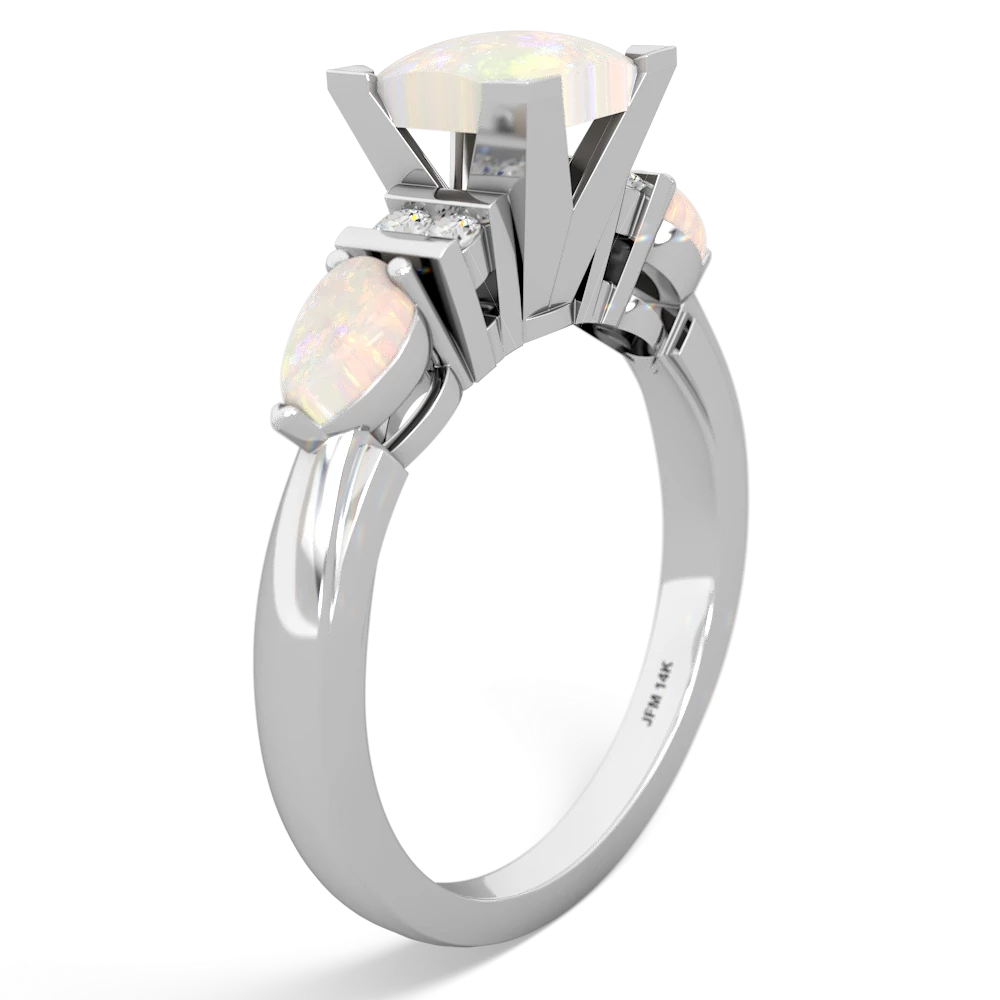 Onyx 6Mm Princess Eternal Embrace Engagement 14K White Gold ring C2002