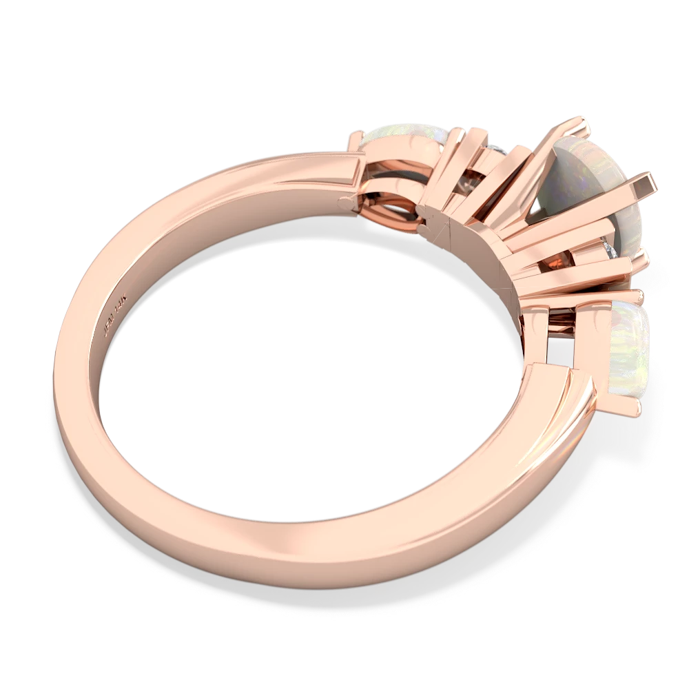 Turquoise 6Mm Round Eternal Embrace Engagement 14K Rose Gold ring R2005