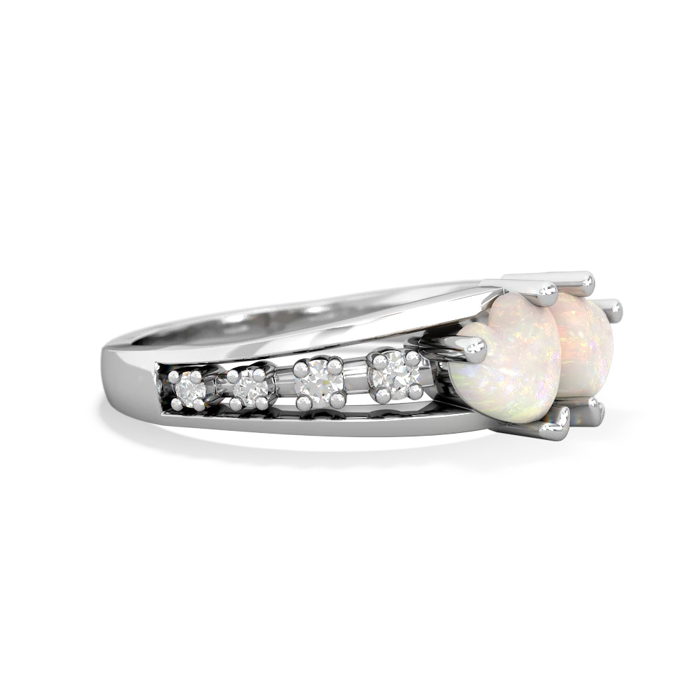 Opal Heart To Heart 14K White Gold ring R3342