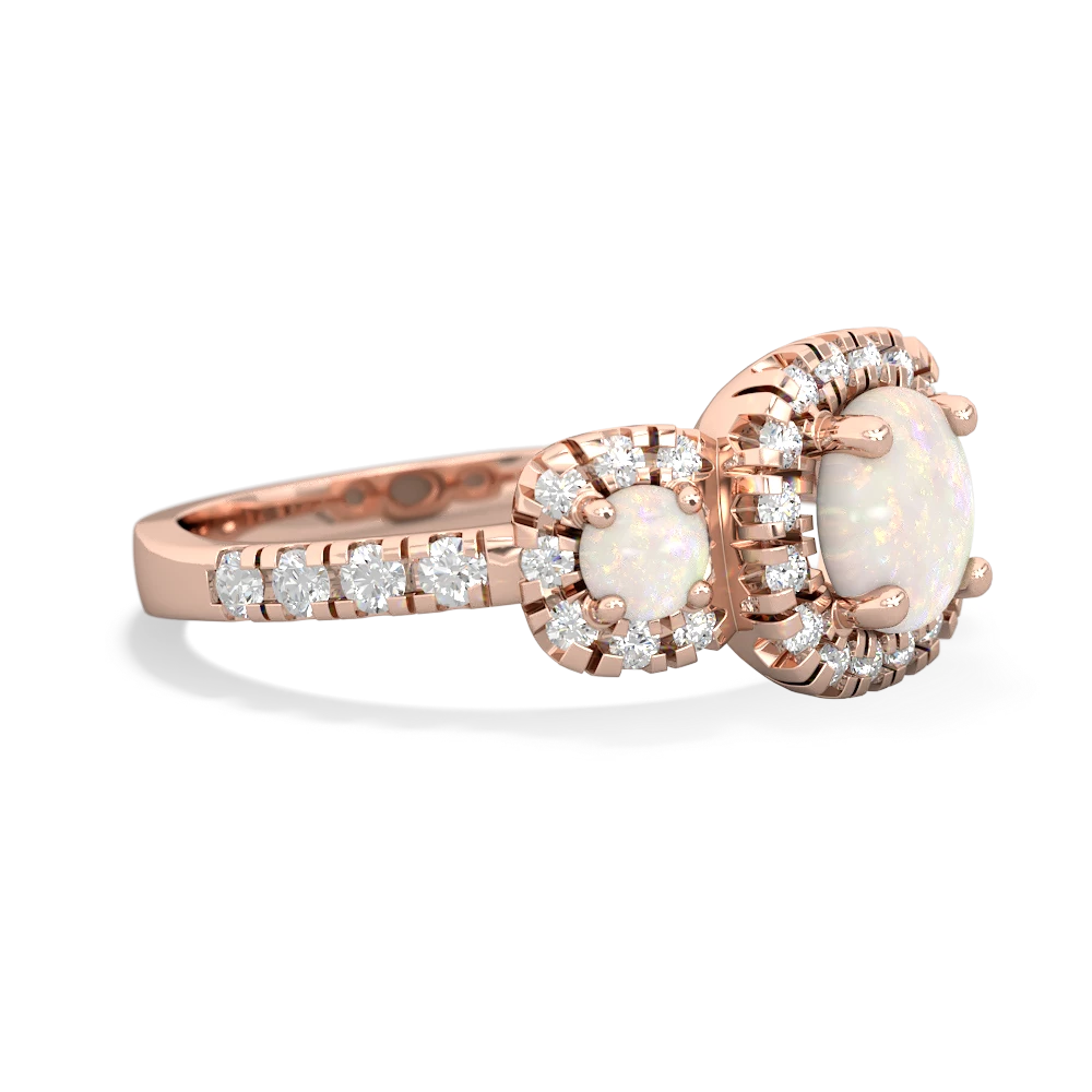 Blue Topaz Regal Halo 14K Rose Gold ring R5350