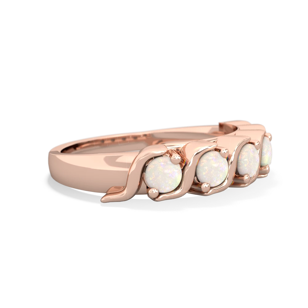 Opal Anniversary Band 14K Rose Gold ring R2089