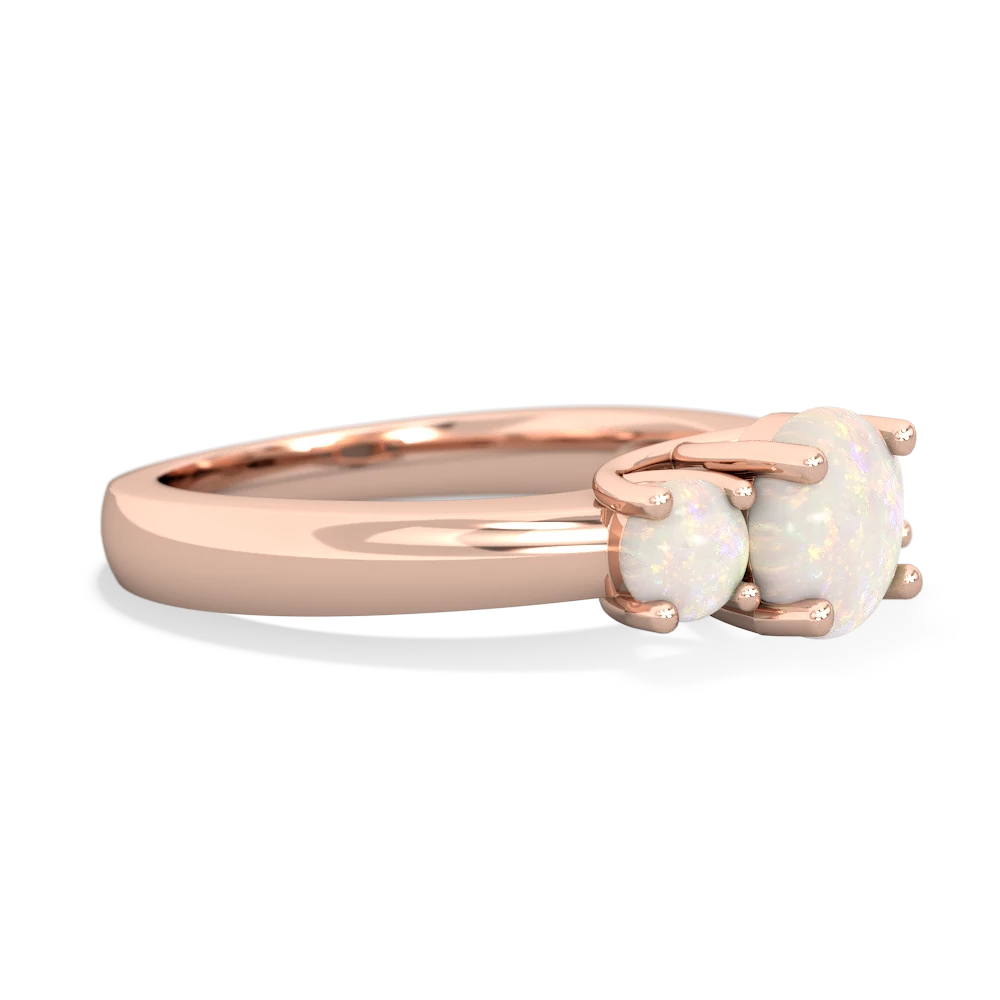 Onyx Three Stone Round Trellis 14K Rose Gold ring R4018