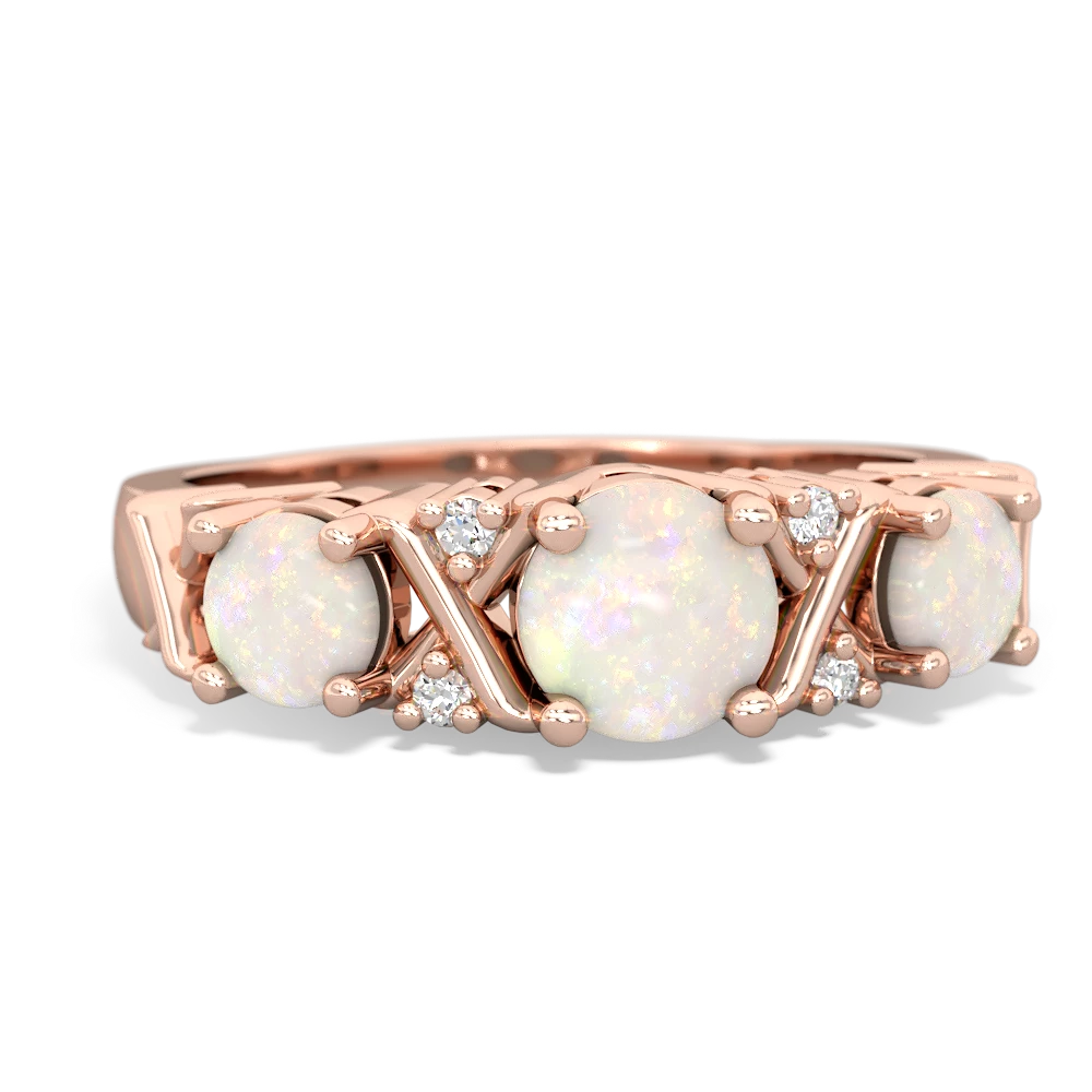 Turquoise Hugs And Kisses 14K Rose Gold ring R5016