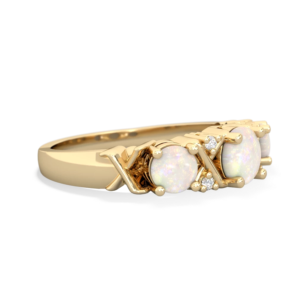 Turquoise Hugs And Kisses 14K Yellow Gold ring R5016