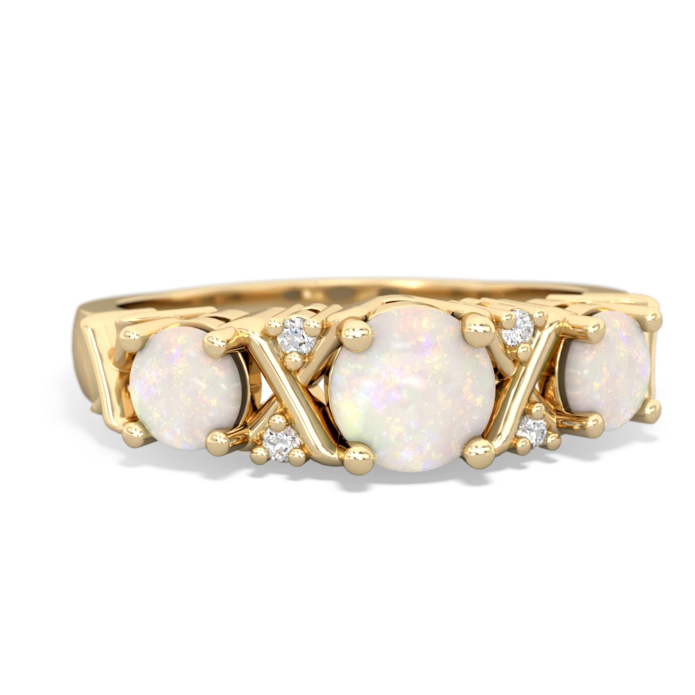 Jade Hugs And Kisses 14K Yellow Gold ring R5016