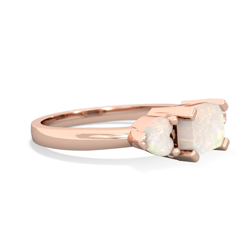 Aquamarine Three Stone 14K Rose Gold ring R5235