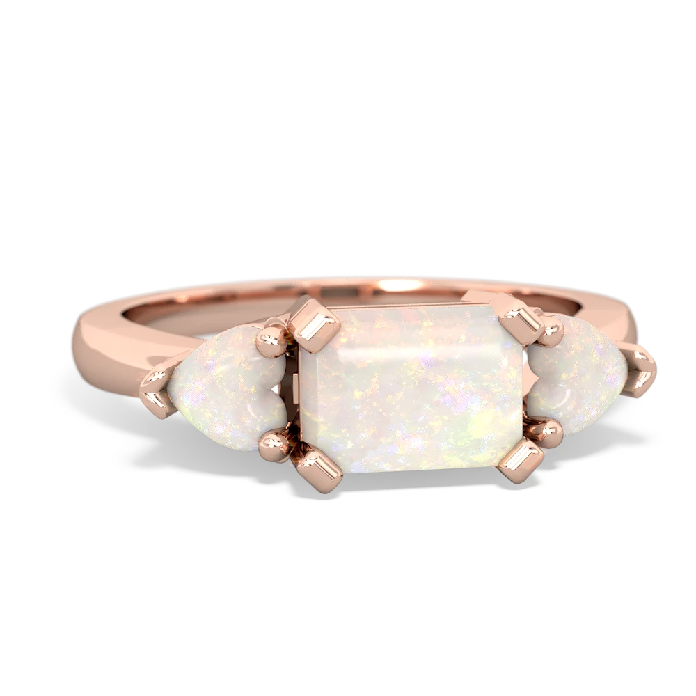 Blue Topaz Three Stone 14K Rose Gold ring R5235