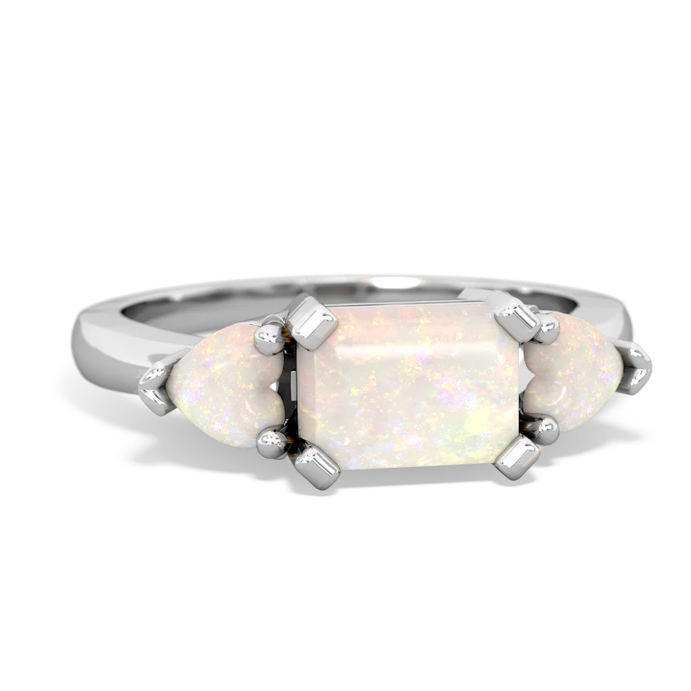 Pink Tourmaline Three Stone 14K White Gold ring R5235