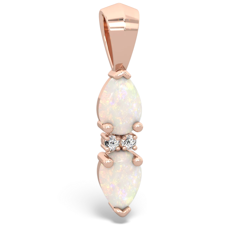 Opal Bowtie Drop 14K Rose Gold pendant P0865