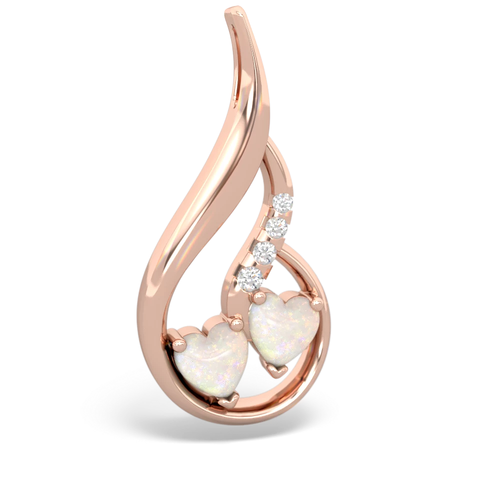 Opal Keepsake Curves 14K Rose Gold pendant P5450