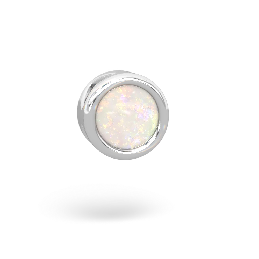 Opal 6Mm Slide 14K White Gold pendant P3786