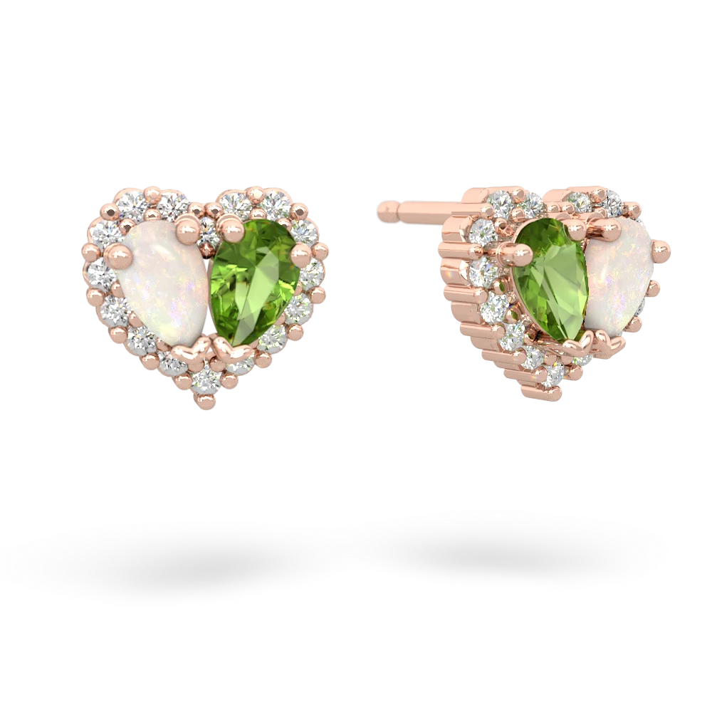 Opal Halo 14K Rose Gold earrings E7008