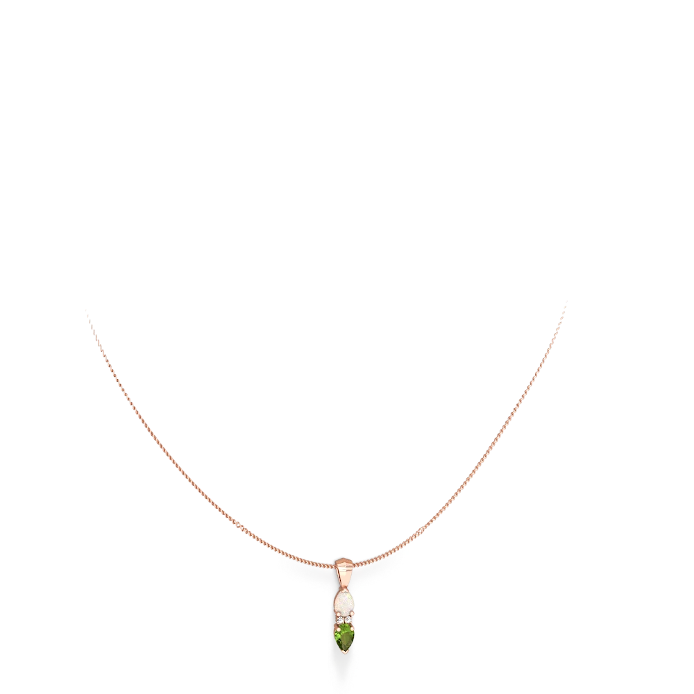 Opal Bowtie Drop 14K Rose Gold pendant P0865