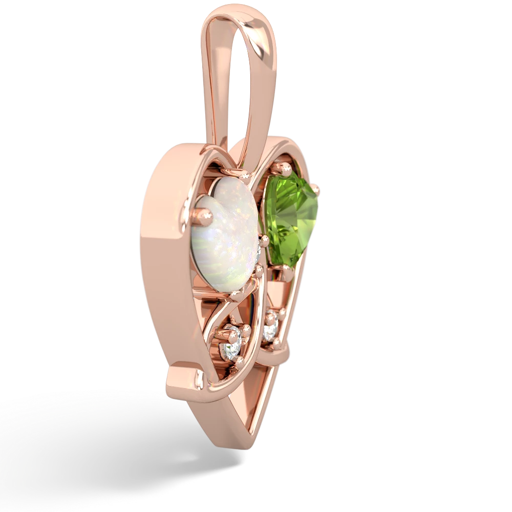 Opal Celtic Trinity Heart 14K Rose Gold pendant P5331