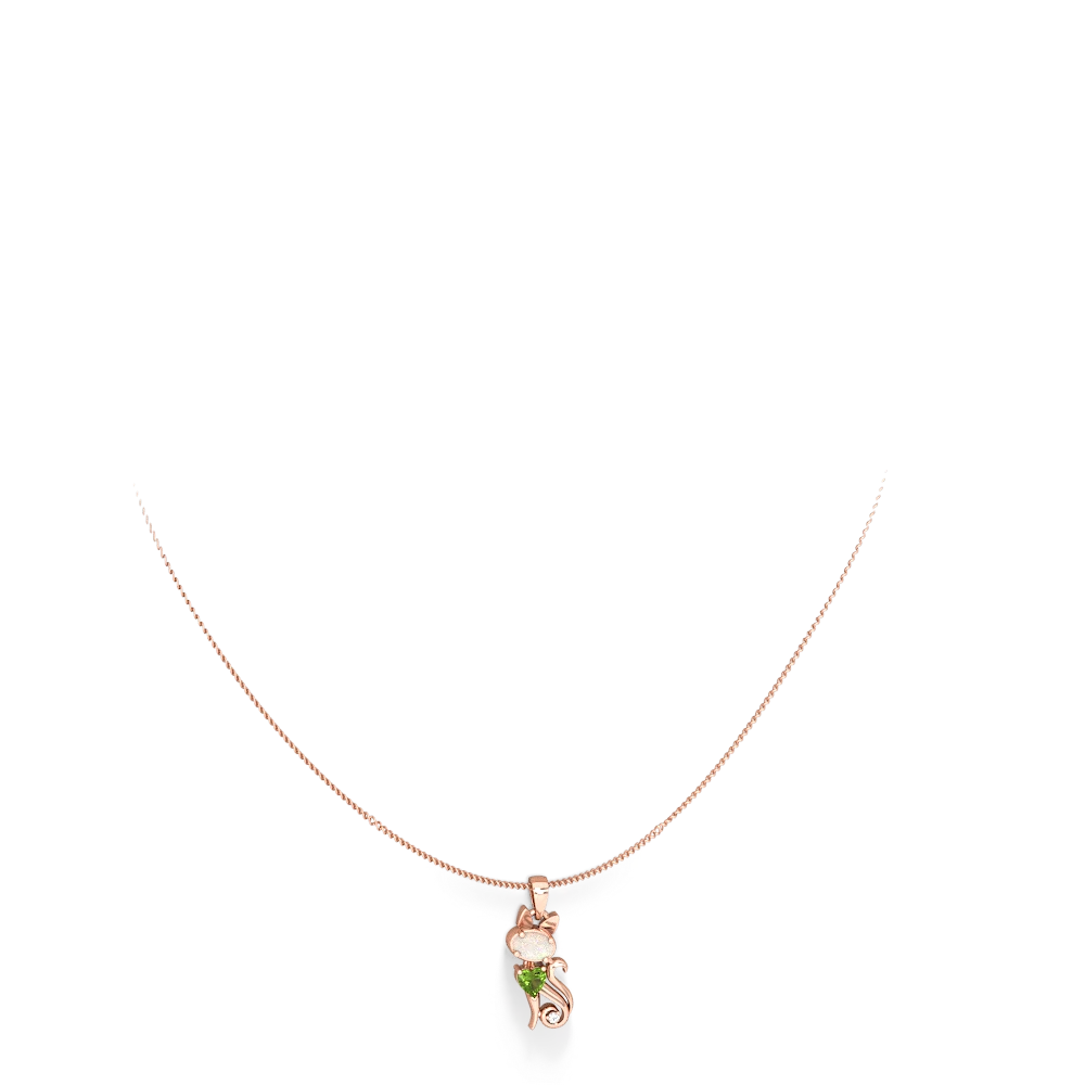 Opal Kitten 14K Rose Gold pendant P5780