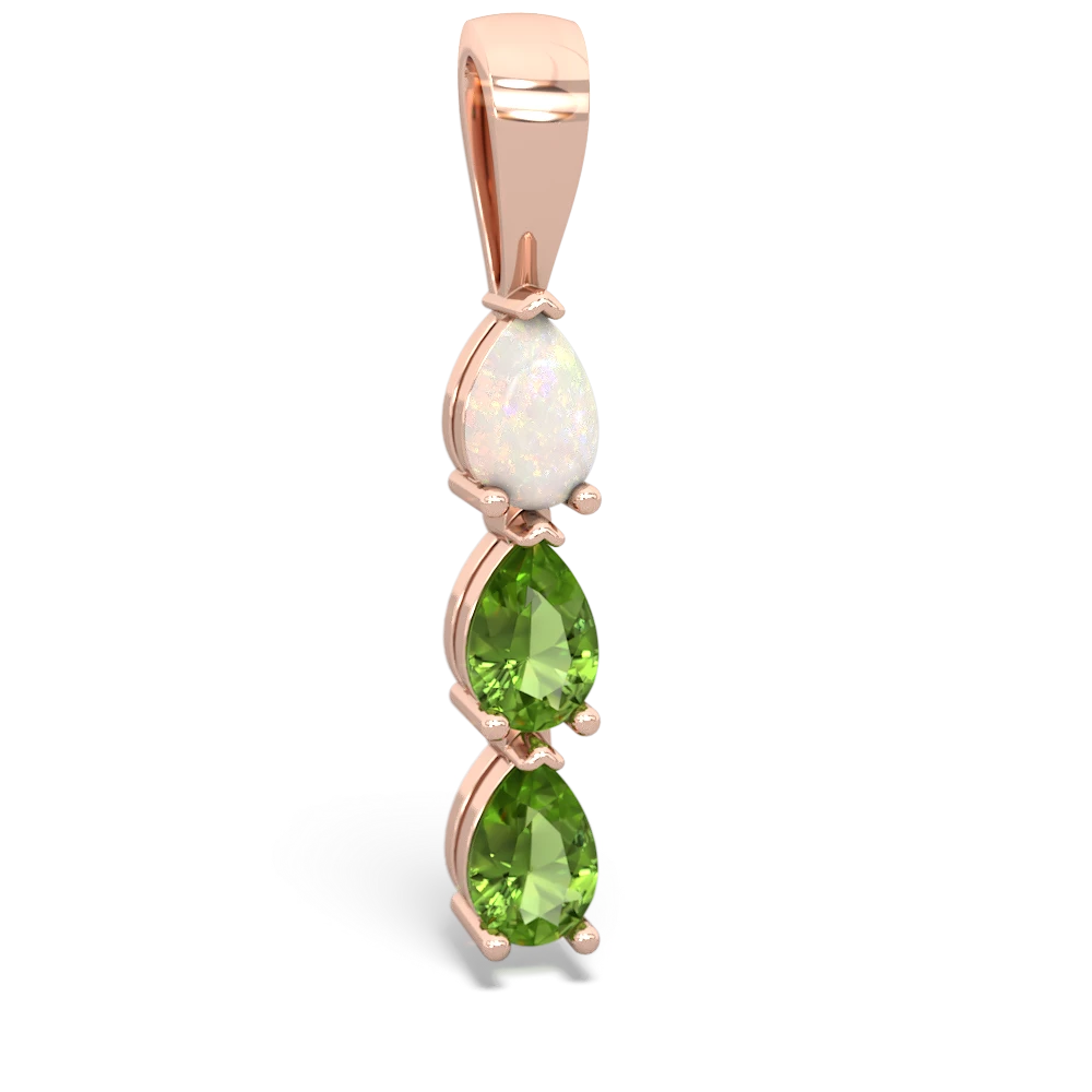 Opal,Peridot Amethyst Dew Drops Necklace - 14K Rose Gold |JewelsForMe