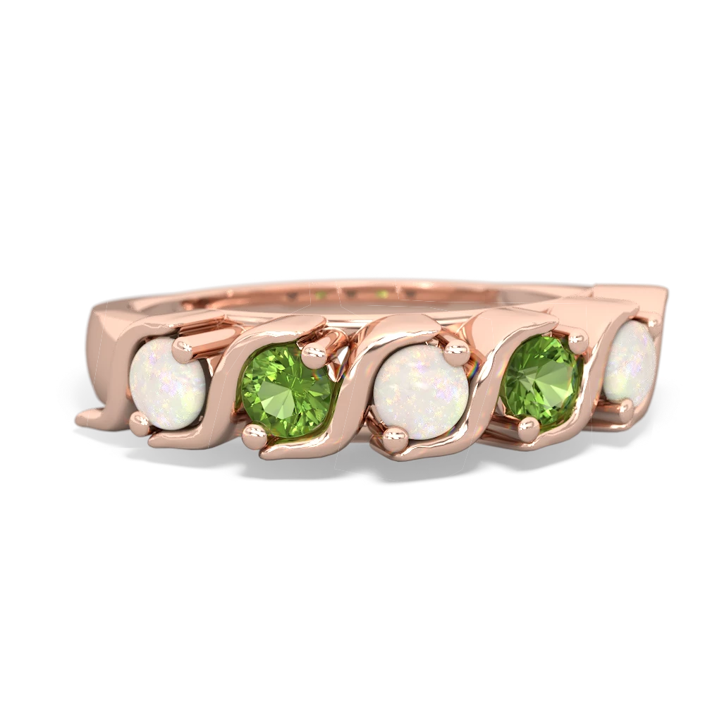 Opal Anniversary Band 14K Rose Gold ring R2089