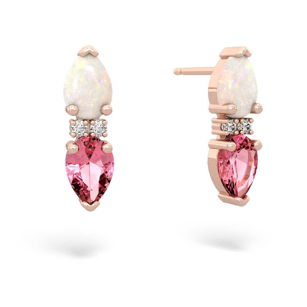 Opal Bowtie Drop 14K Rose Gold earrings E0865