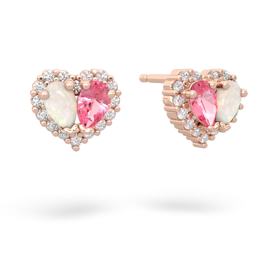 Opal Halo 14K Rose Gold earrings E7008