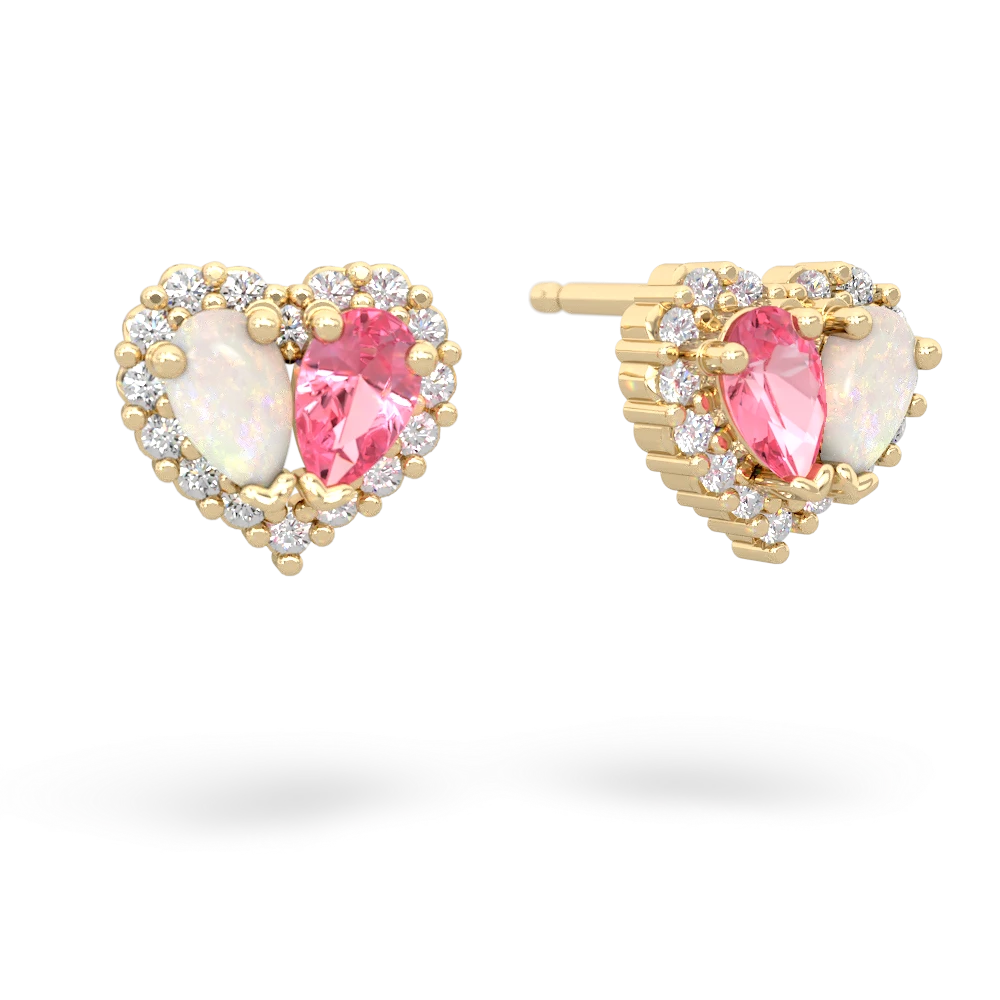 Opal Halo 14K Yellow Gold earrings E7008