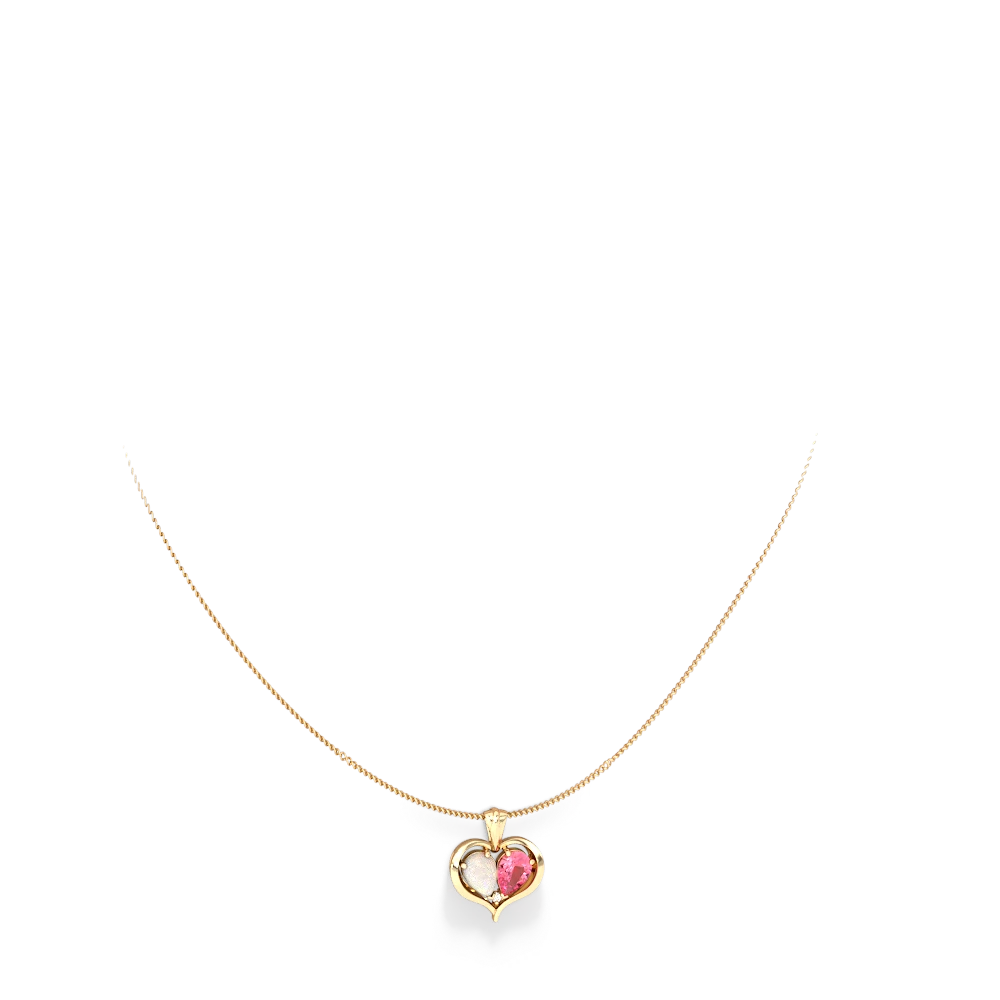 Opal Two Become One 14K Yellow Gold pendant P5330