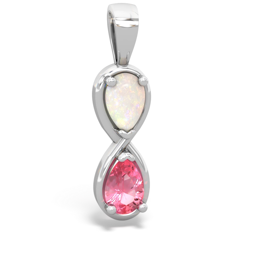 Opal Infinity 14K White Gold pendant P5050